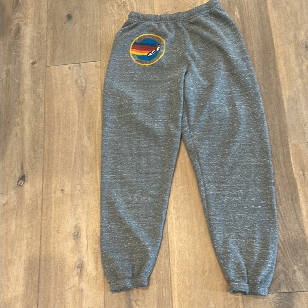 Aviator Nation Heather Gray Joggers with Colorful Patch